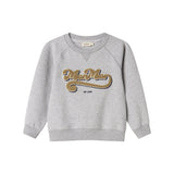 Grå sweatshirt til børn med gyldent broderet logo foran