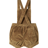 Brun fløjlsshorts med seler til børn