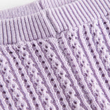 Stramme lilla leggings til baby i blødt bomuld
