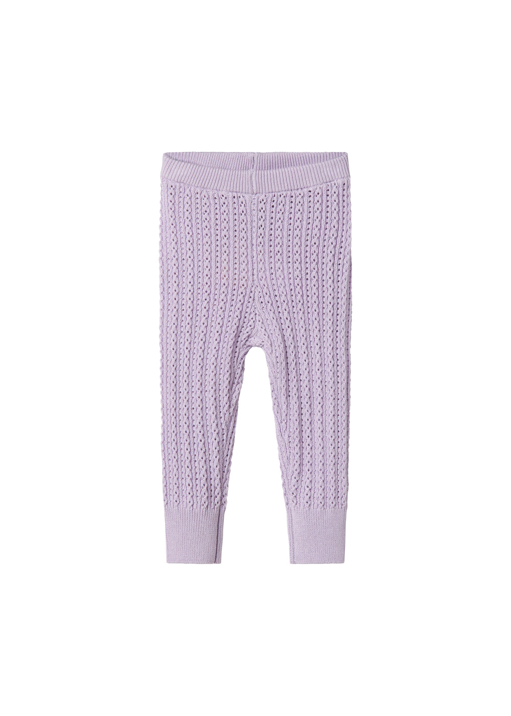 Stramme lilla leggings til baby i blødt bomuld