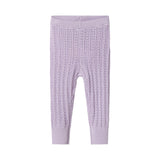 Stramme lilla leggings til baby i blødt bomuld