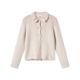 Offwhite cardigan til børn med krave og knaplukning foran
