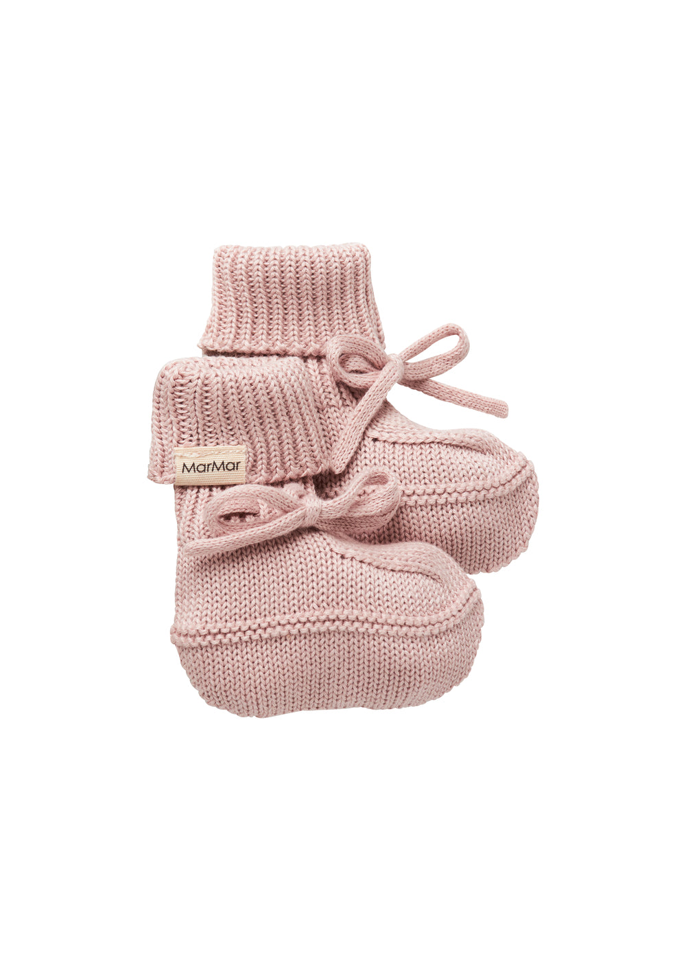 Lyserød strik babyfutter