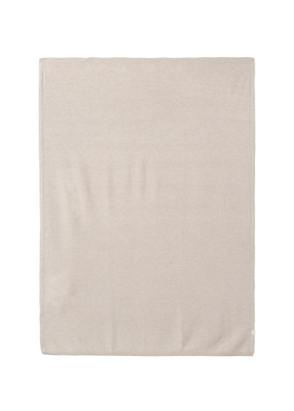 Beige strikket babytæppe