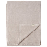 Beige strikket babytæppe
