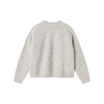 Beige strikbluse til kvinder med lange ærmer