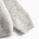 Beige strikbluse til kvinder med lange ærmer