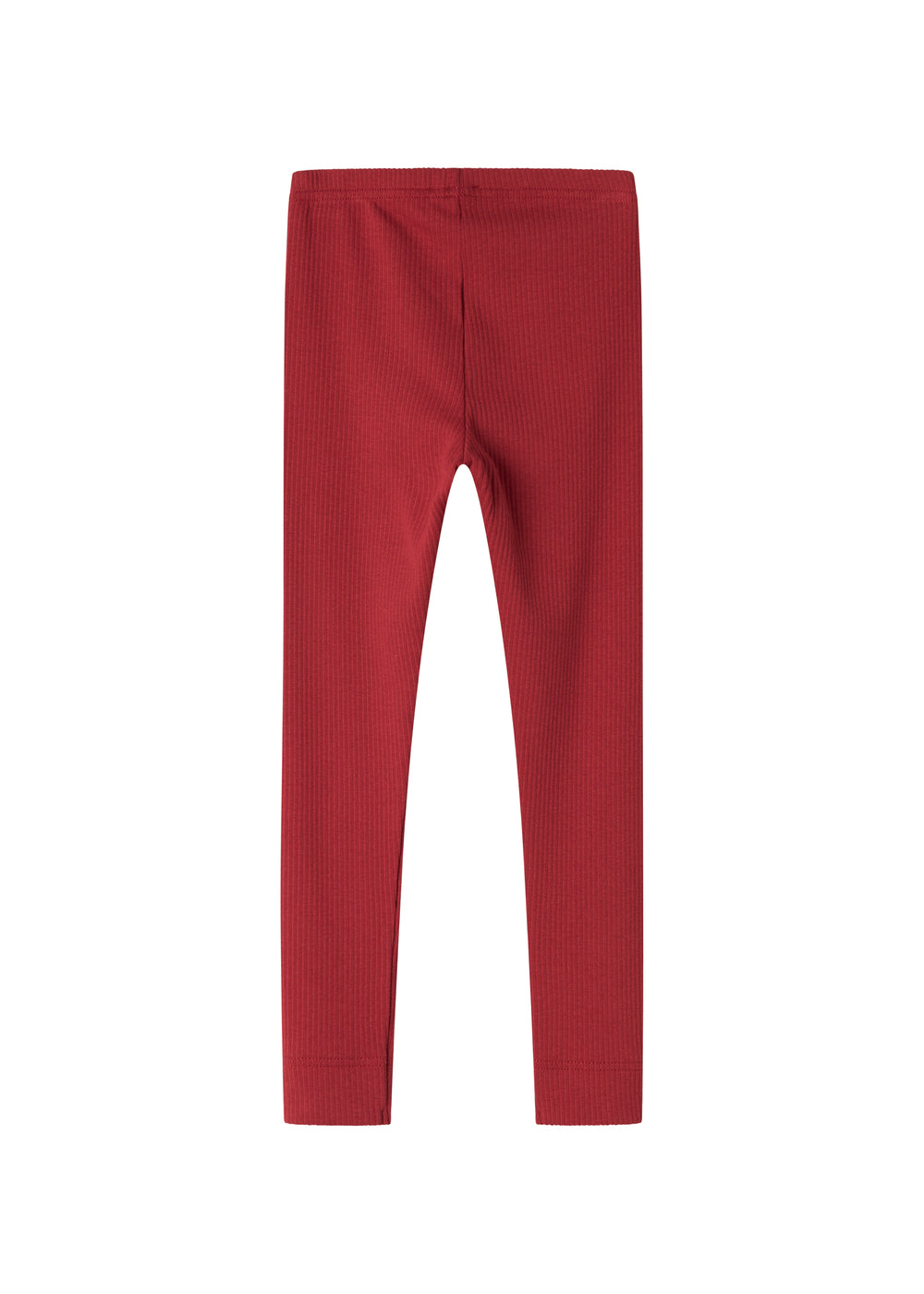 Røde ribstrikkede leggings til børn