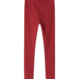 Røde ribstrikkede leggings til børn