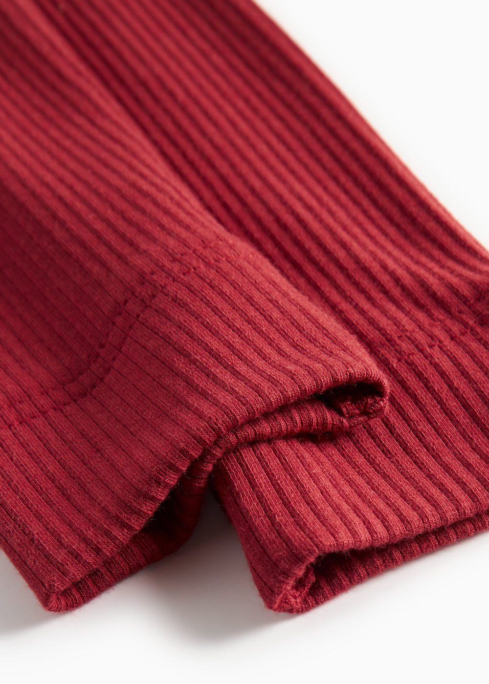 Røde ribbet leggings til børn