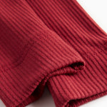 Røde ribbet leggings til børn