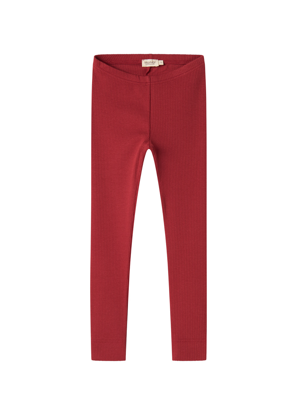 Røde ribbet leggings til børn