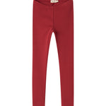 Røde ribbet leggings til børn