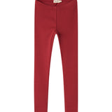 Røde ribbet leggings til børn