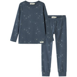 Mørkeblåt pyjamasæt med stjerneprint til børn