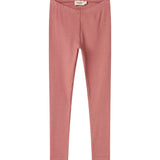Støvet rosa ribstrikkede leggings til børn