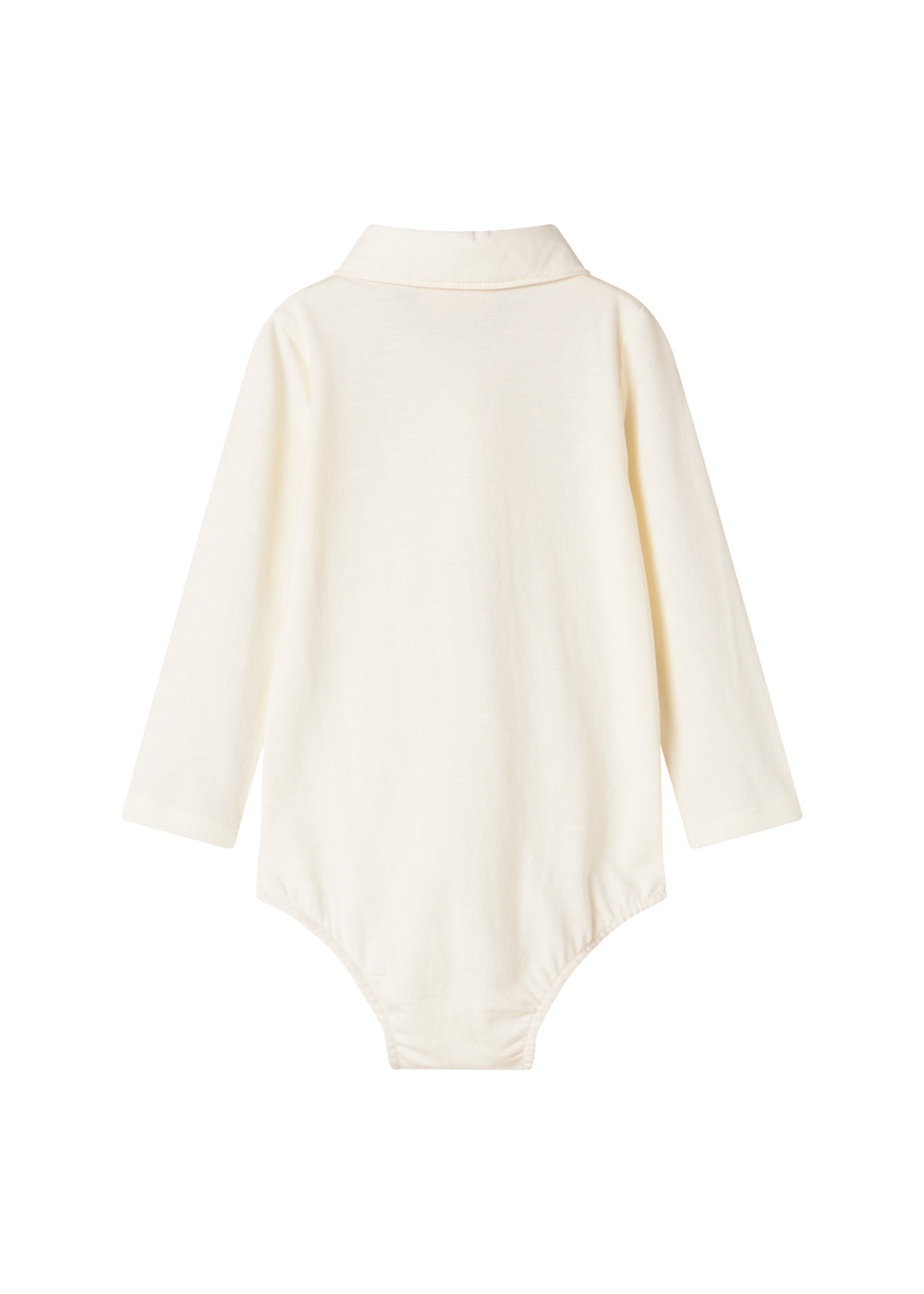 Creme hvid bodystocking med krave og lange ærmer til baby