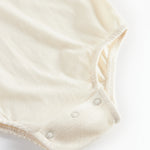 Creme hvid bodystocking med krave og lange ærmer til baby