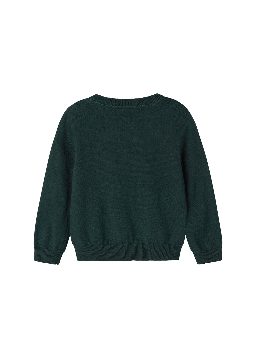 Strikket babybluse med ternet mønster i mørkegrøn