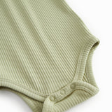 Lysegrøn langærmet baby bodystocking med stolpe knaplukning