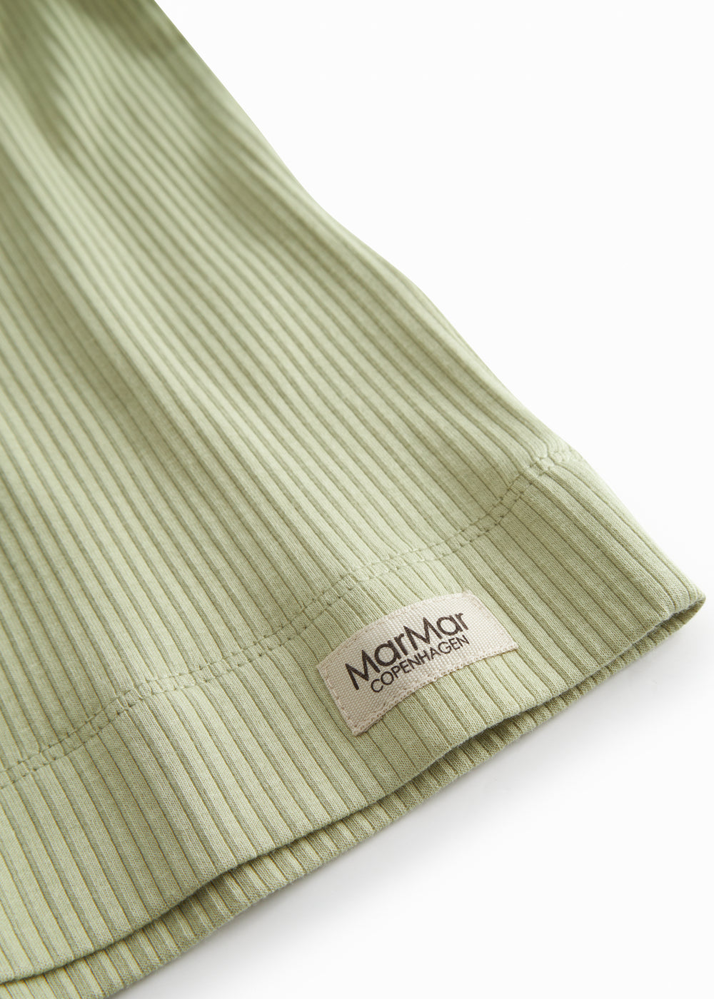 Langærmet lysegrøn modal t-shirt til børn med stolpe knaplukning
