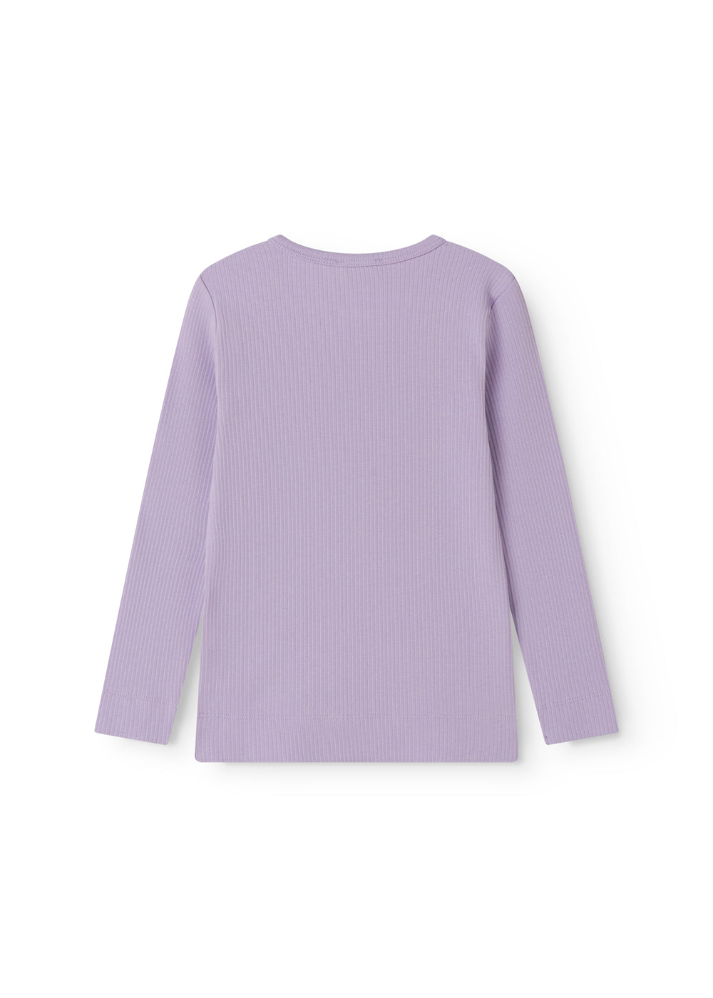 Langærmet modal ribstrikket t-shirt til børn i lila nuance med stolpe knaplukning