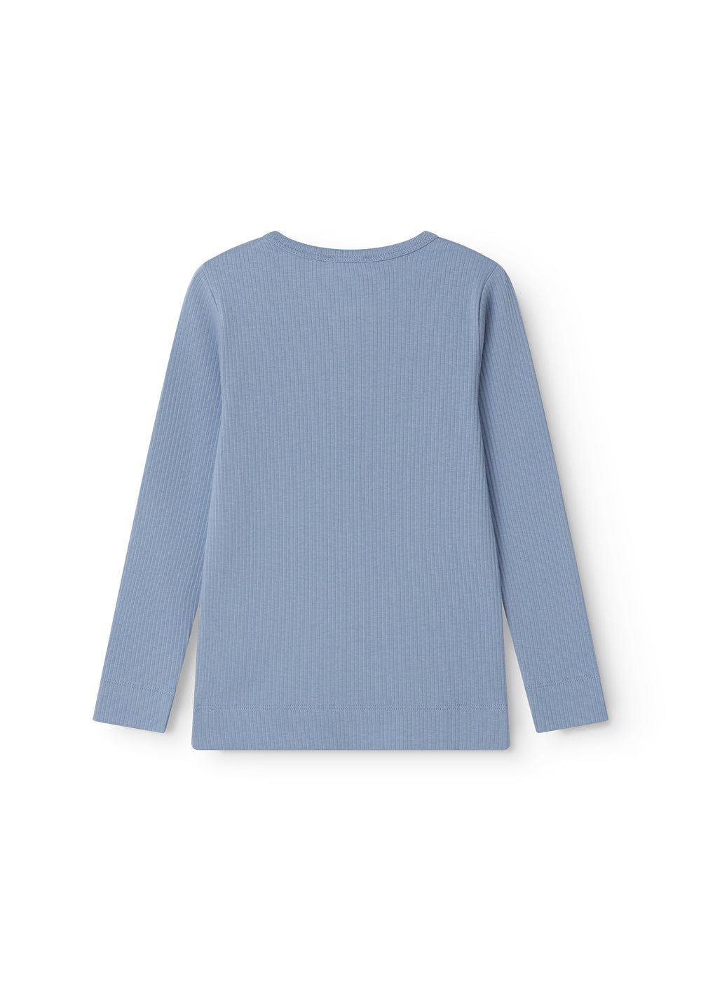 Langærmet lyseblå modal t-shirt til børn med stolpe knaplukning