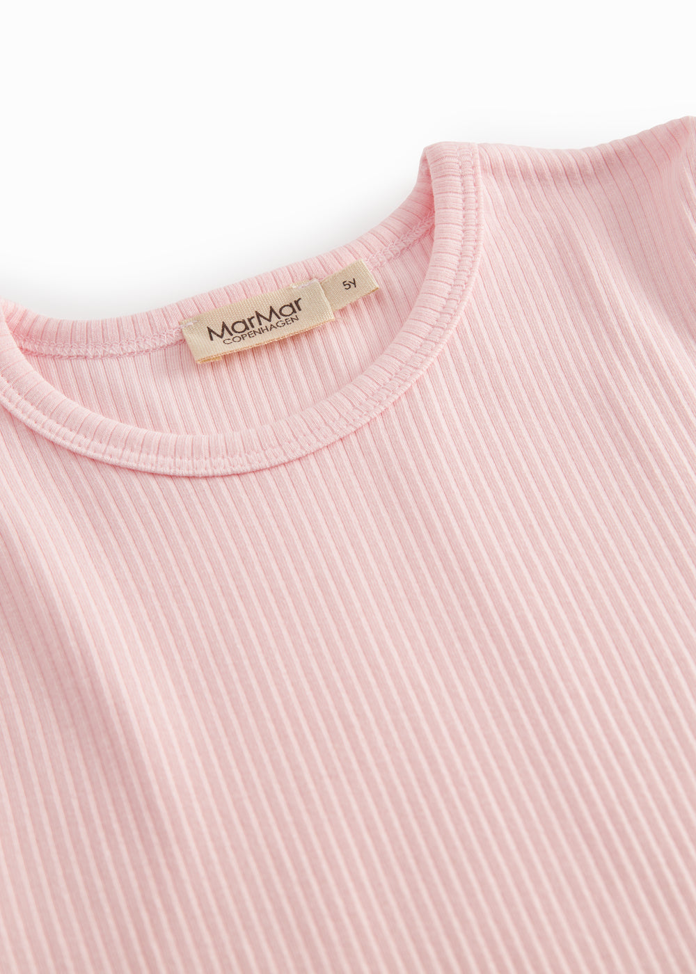 Lyseblå langærmet ribstrikket modal t-shirt til børn