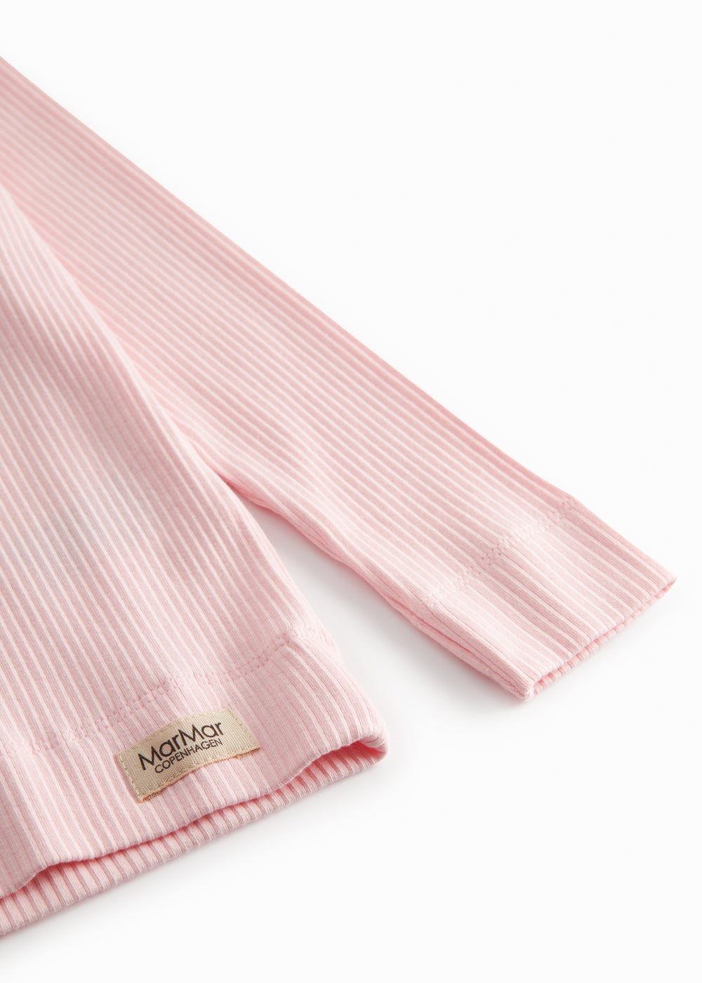 Lyseblå langærmet ribstrikket modal t-shirt til børn
