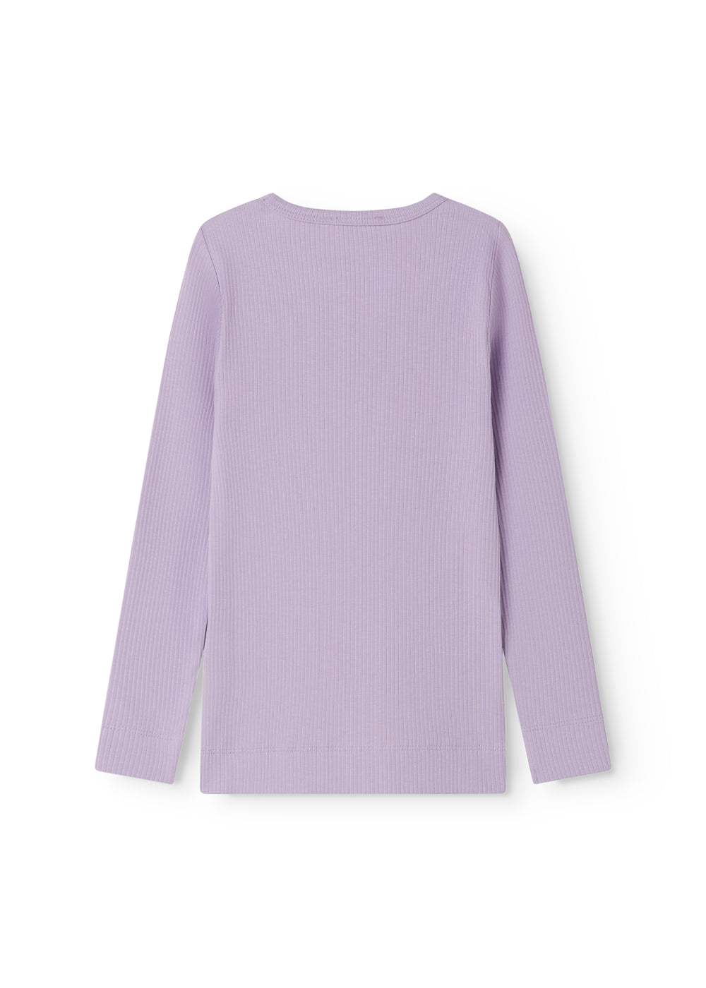 Langærmet modal ribstrikket t-shirt til børn i lila nuance