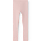 Lyserøde ribstrikket modal leggings til børn