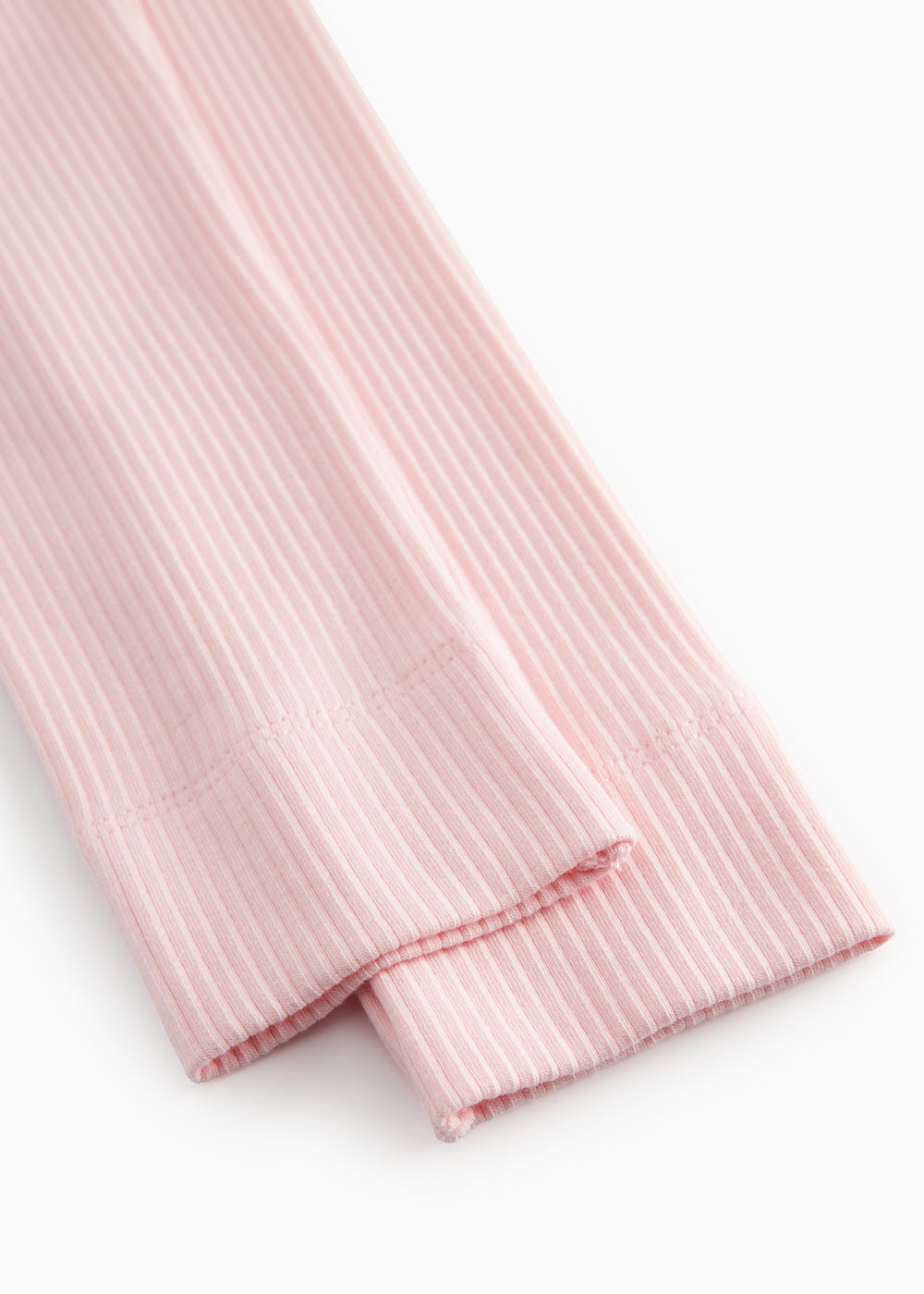 Lyserøde ribstrikket modal leggings til børn
