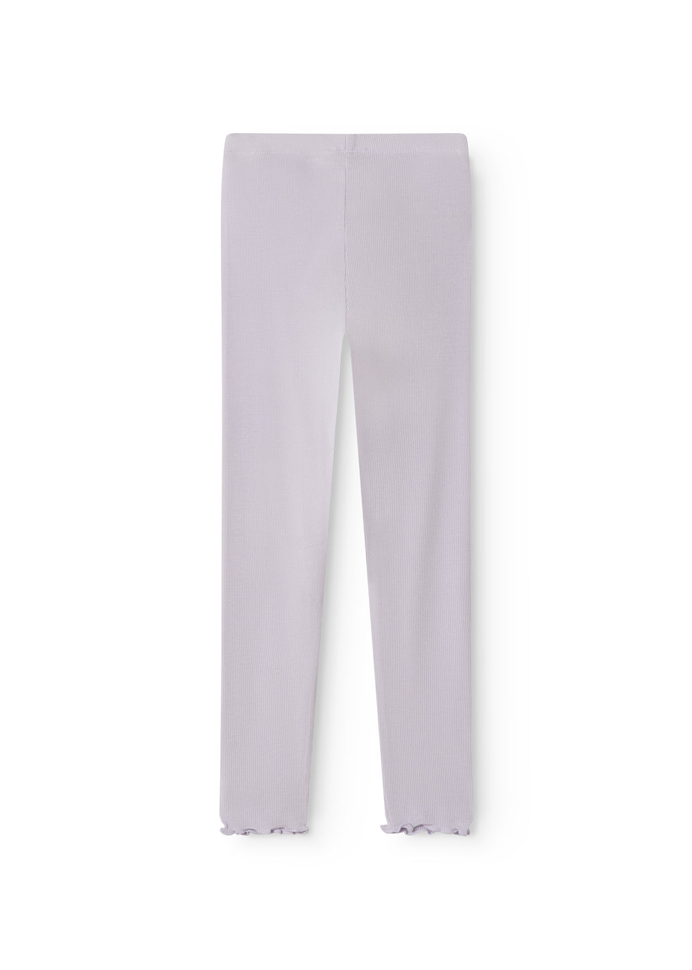 Lyse lilla leggings til børn med central syning og let smal benvidde