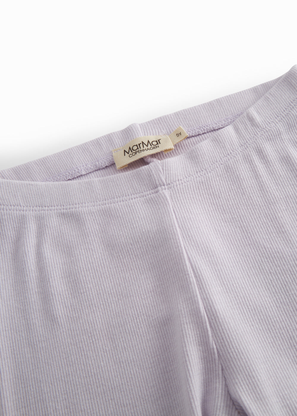 Lys lilla leggings til børn med fine flæsedetaljer forneden