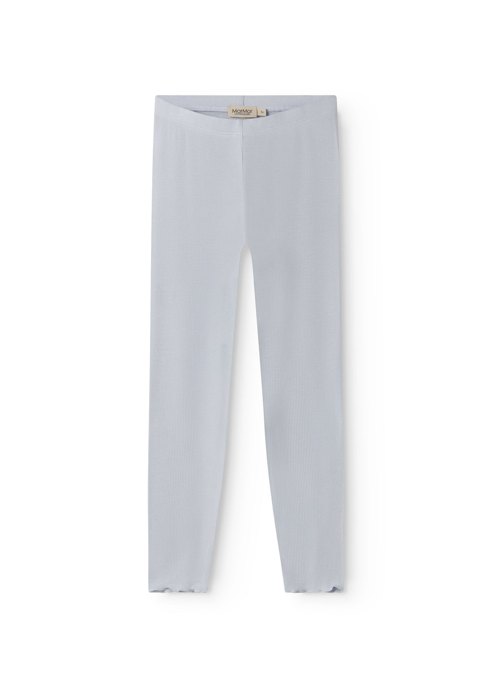 Lyseblå leggings med flad linning og smal pasform