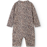 Badeheldragt til børn med brunt leopardprint