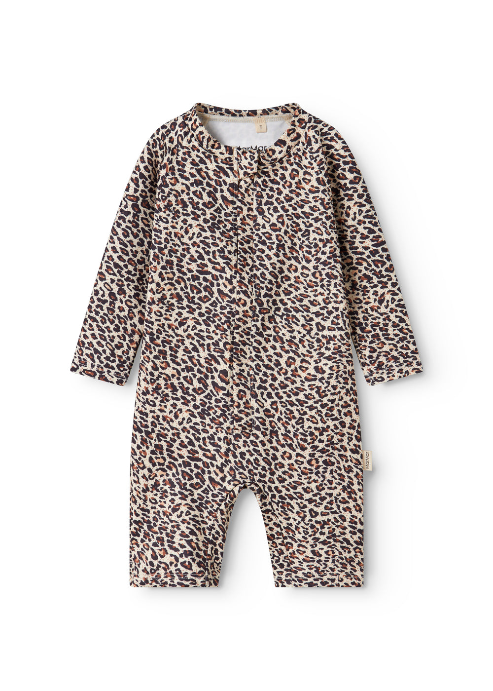 Badeheldragt til børn med brunt leopardprint