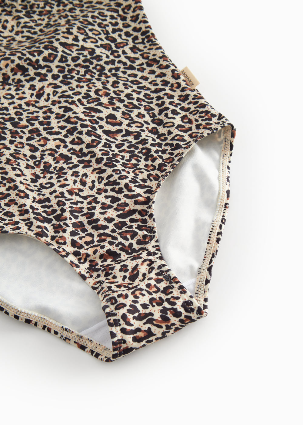 Badedragt til børn med brunt leopardmønster