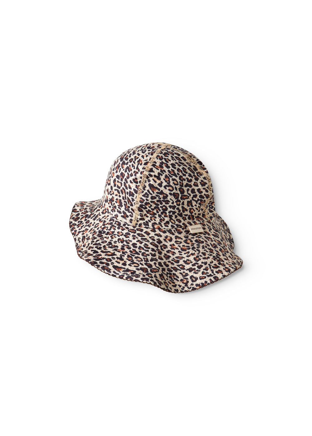 Badehat til børn med brunt leopardmønster