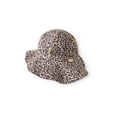 Badehat til børn med brunt leopardmønster
