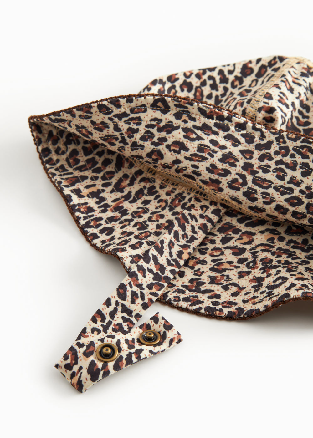 Badehat til børn med brunt leopardmønster