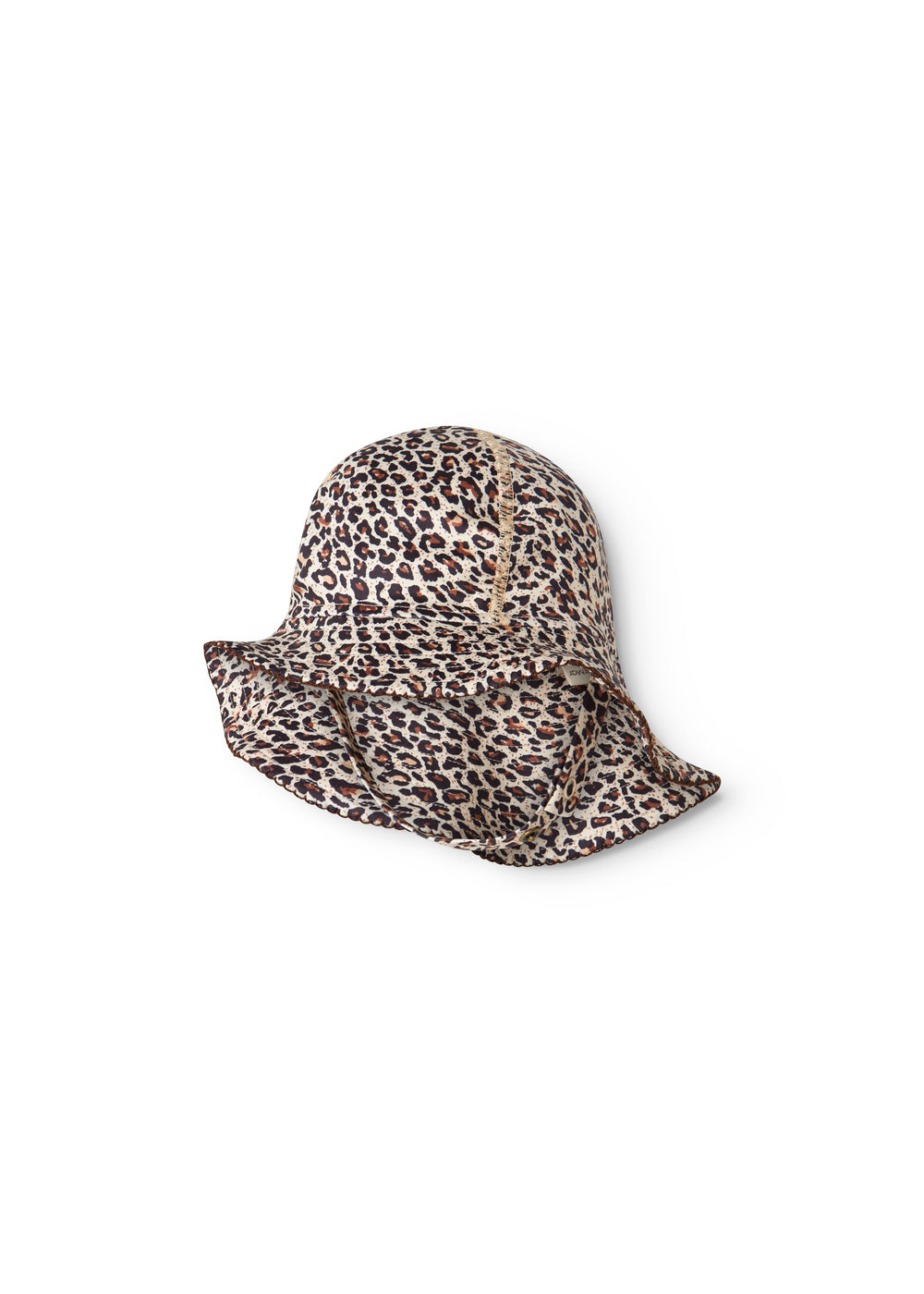 Badehat til børn med brunt leopardmønster