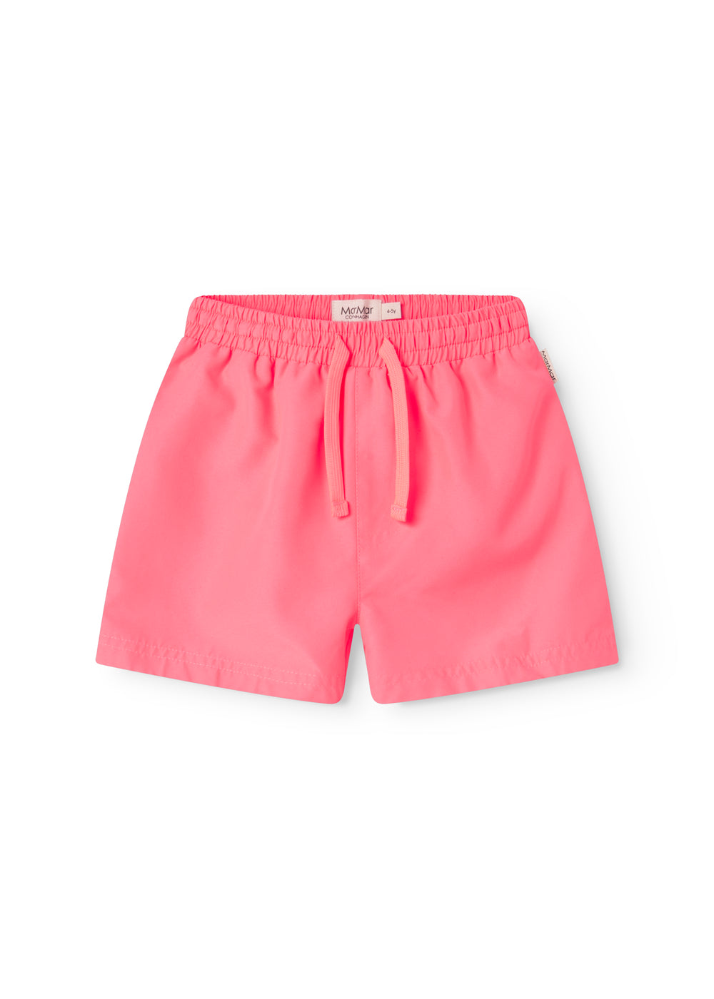 Neonrosa badeshorts til børn med snørrelukning
