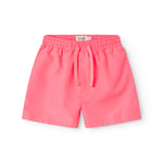 Neonrosa badeshorts til børn med snørrelukning