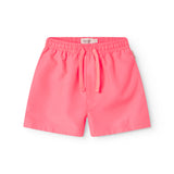 Neonrosa badeshorts til børn med snørrelukning