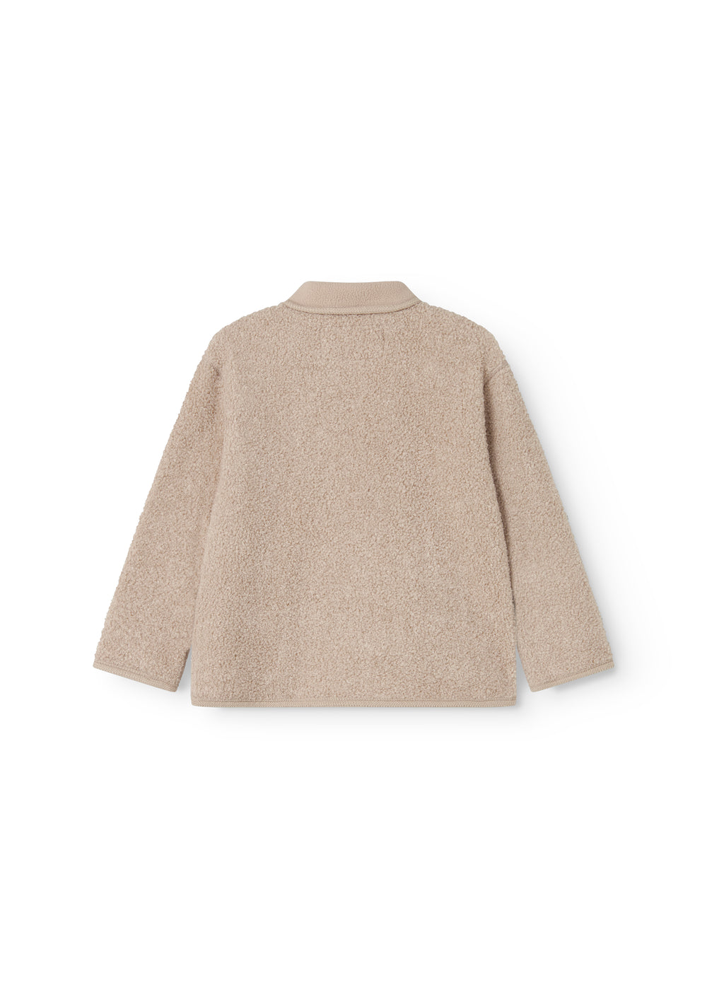 Beige teddyanorak set bagfra med høj krave