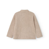 Beige teddyanorak set bagfra med høj krave