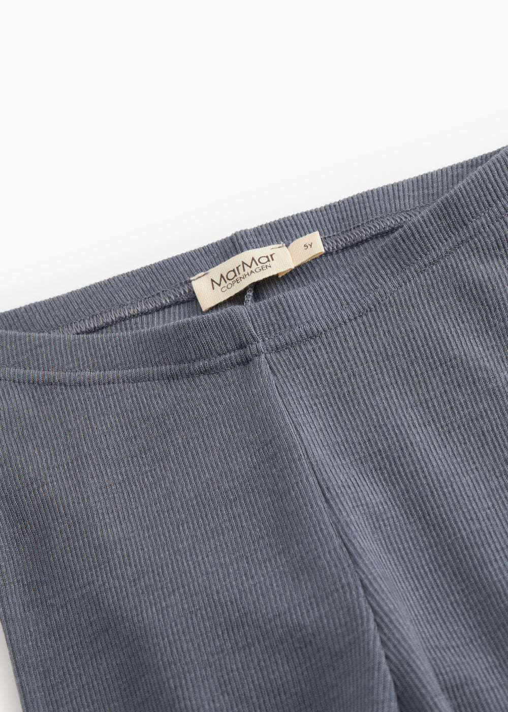 Mørkegrå leggings med elastisk talje og synlig mærkelabel