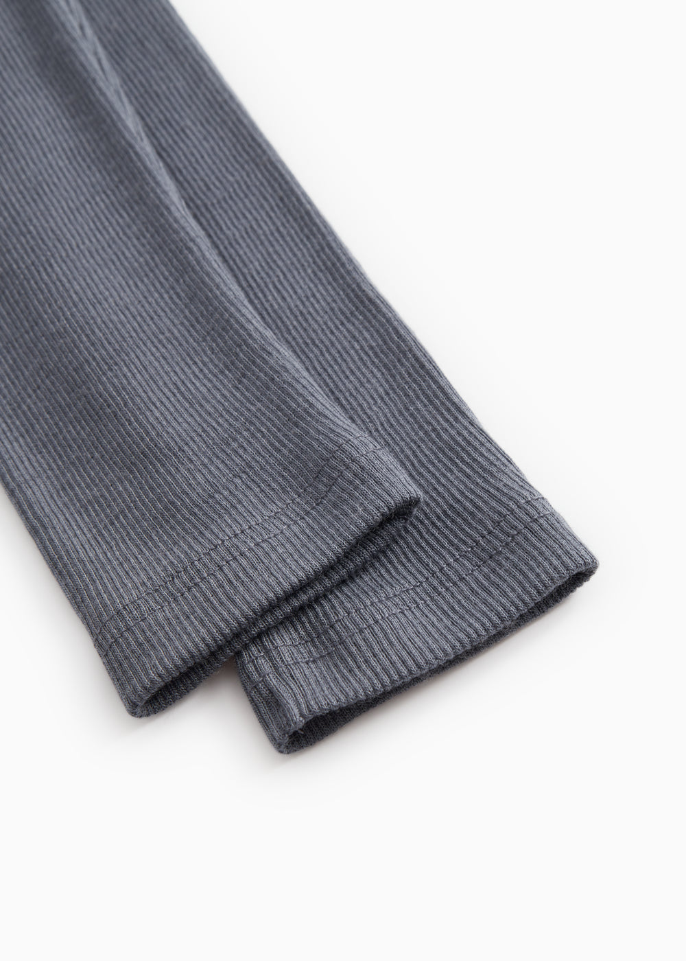 Mørkegrå leggings med ribbet kant ved anklen