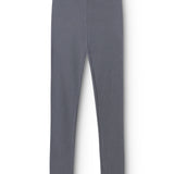 Mørkegrå leggings til børn med elastisk linning og mærkelabel